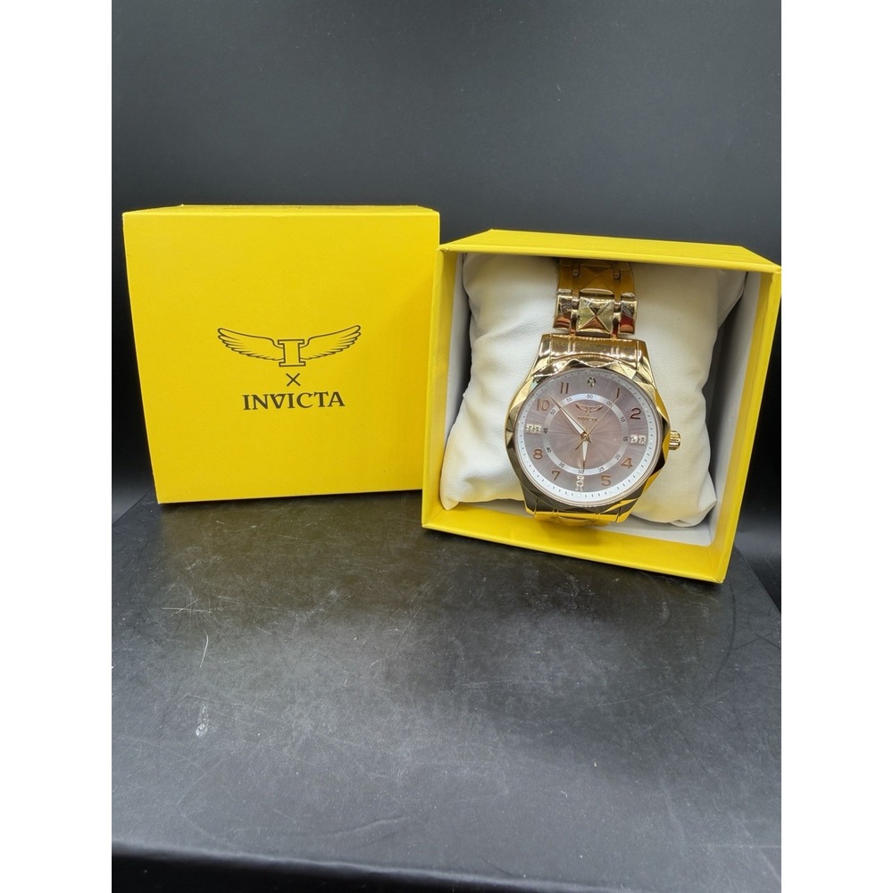 Invicta 69018 Men's Quartz Gold‑Plated Wristwatch 41MM w/ White Dial – NIB ⌚✨